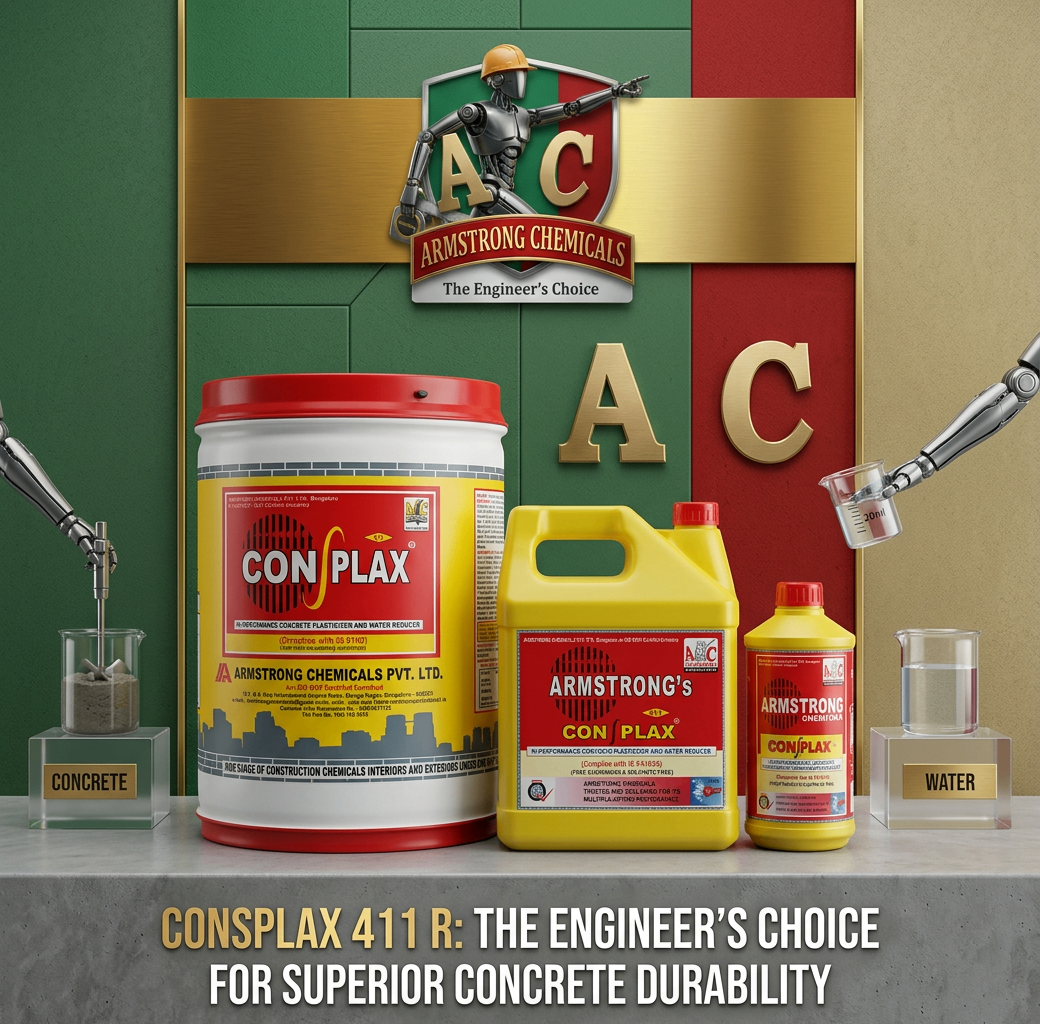 CONSPLAX 411 R concrete plasticizer and water reducer by Armstrong Chemicals