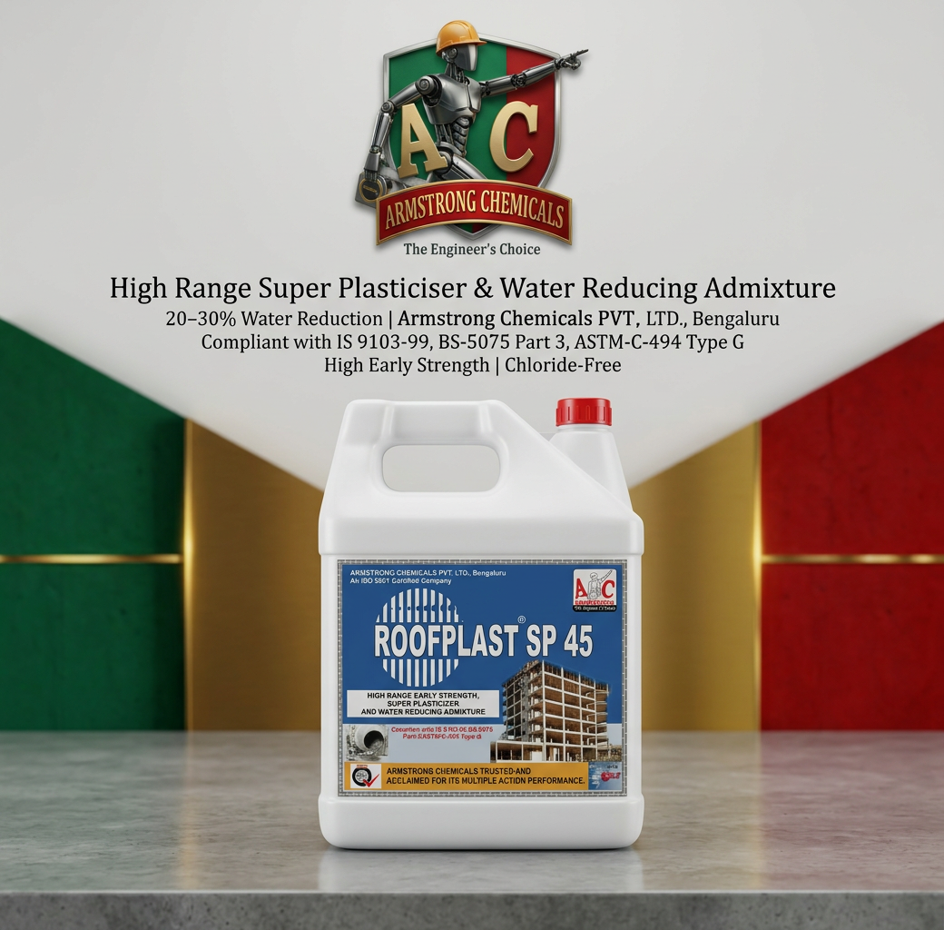 ROOFPLAST SP 45 NSF super plasticizer and high range water reducer by Armstrong Chemicals